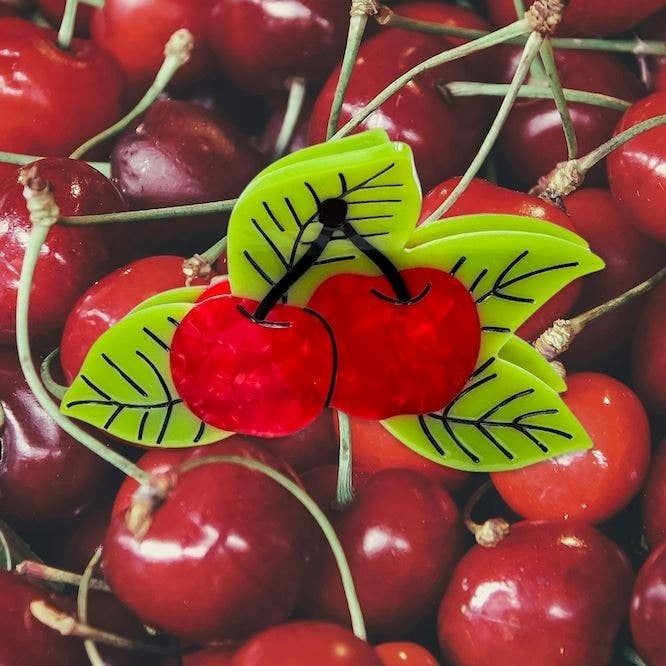 Large Cherries Hair Claw