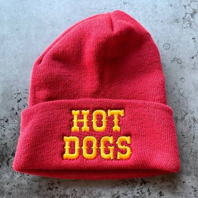 Silver Spider Hot Dogs Knit Beanie Hat