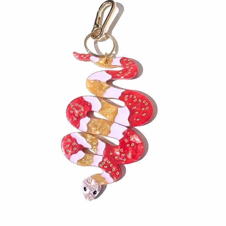 Solar Eclipse Red Snake Keychain