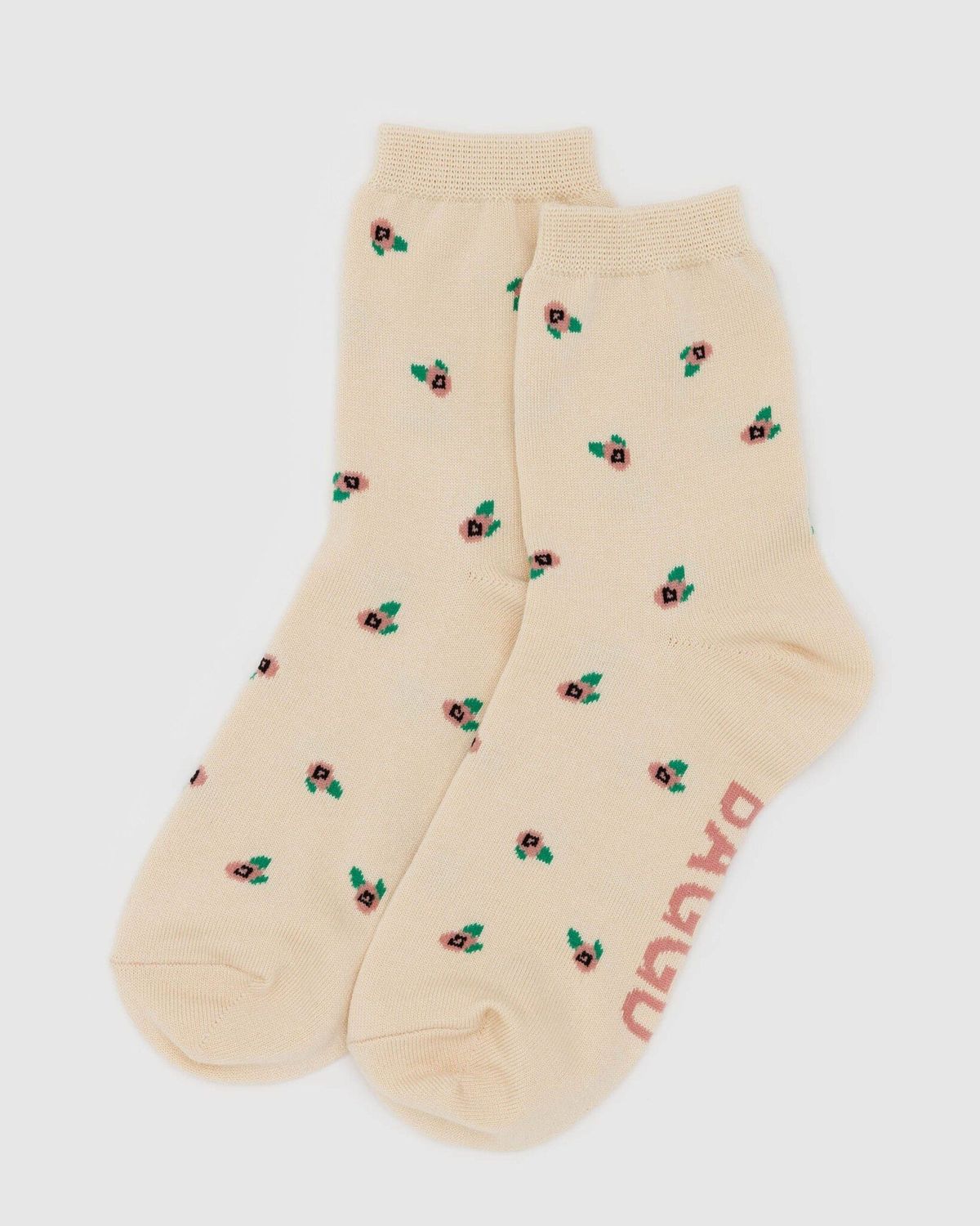 Baggu Crew Socks Cream Rosette
