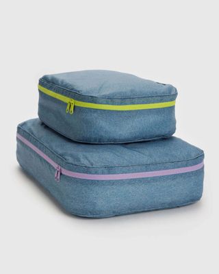 Baggu Large Packing Cube Set Digital Denim