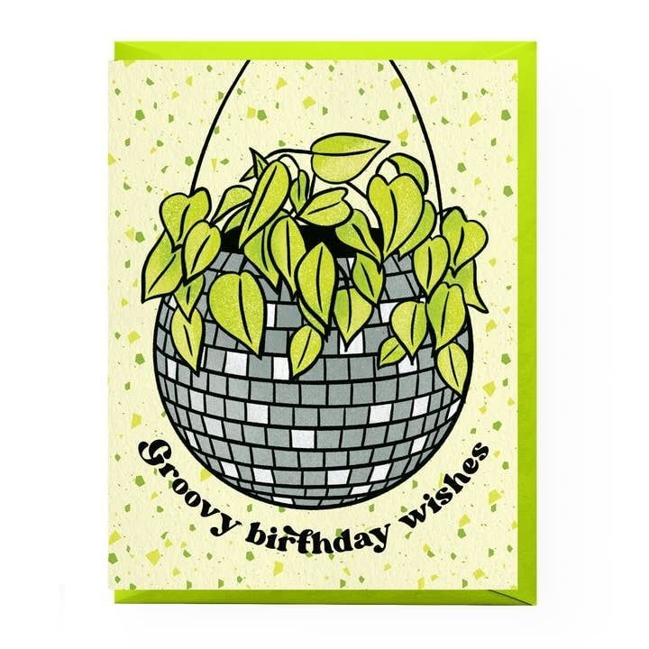 Disco Planter Birthday Card