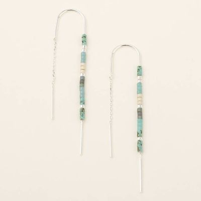 Miyuki Thread Earring Turquoise Multi Silver