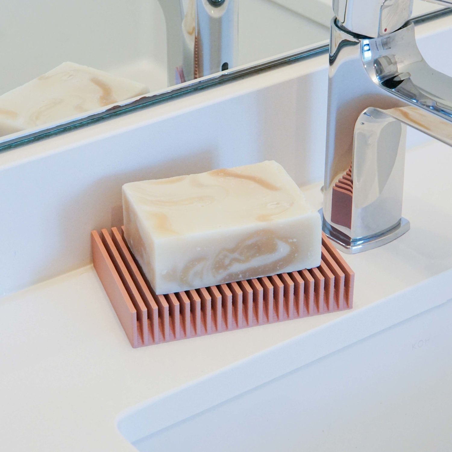 Douglas Rectangular Soap Tray  Salmon