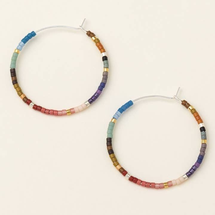 Miyuki Small Hoop Dark Multi Silver