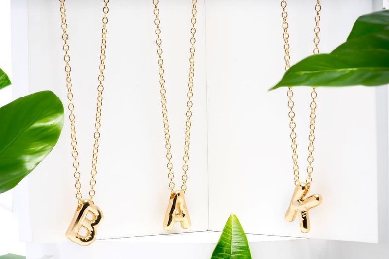 Gold Chunky Bold Letter Initial Necklace