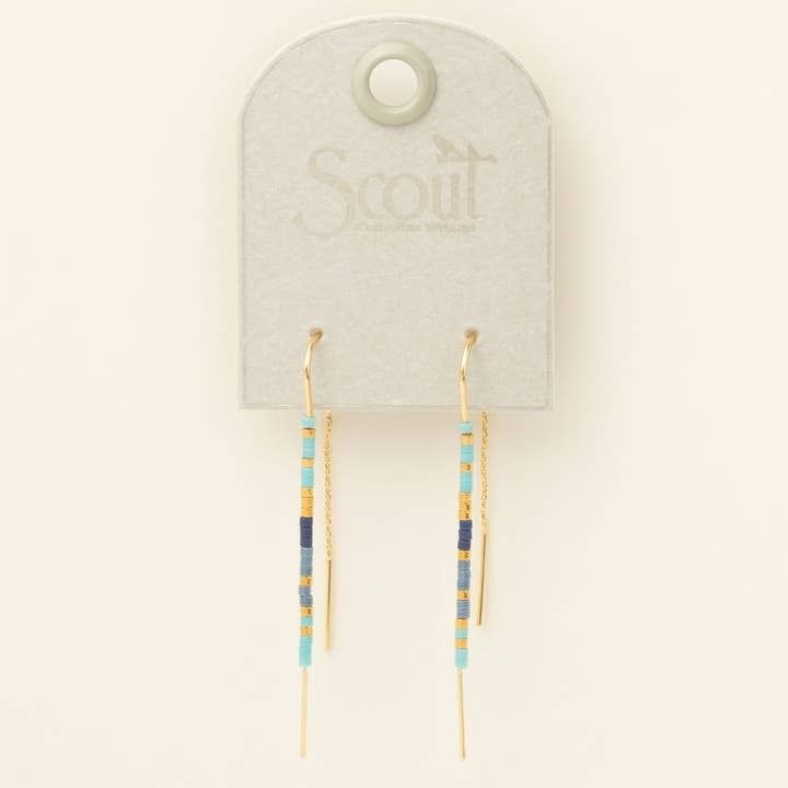 Miyuki Thread Earring Cobalt Multi Gold
