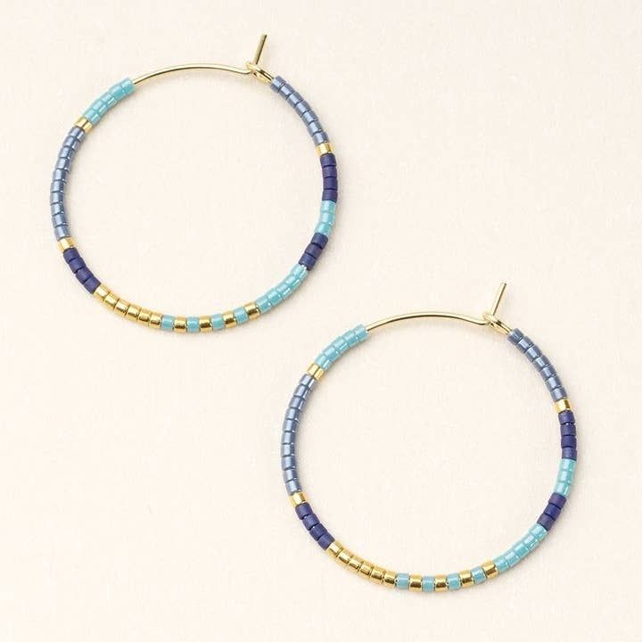 Miyuki Small Hoop Cobalt Multi Gold
