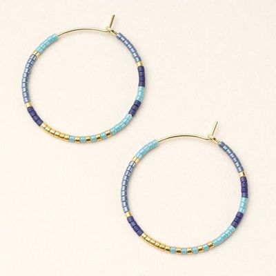 Miyuki Small Hoop Cobalt Multi Gold