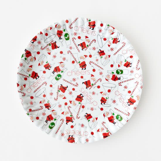 Melamine Platter 16&quot; - Cocktails with Santa