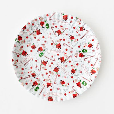 Melamine Platter 16&quot; - Cocktails with Santa