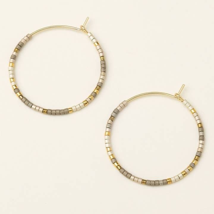 Miyuki Small Hoop Pewter Multi Gold