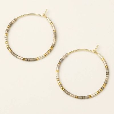 Miyuki Small Hoop Pewter Multi Gold