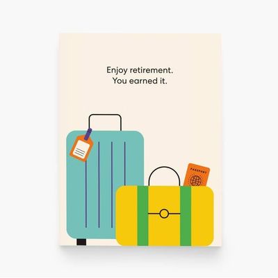 Retirement Travel Luggage Greeting Card