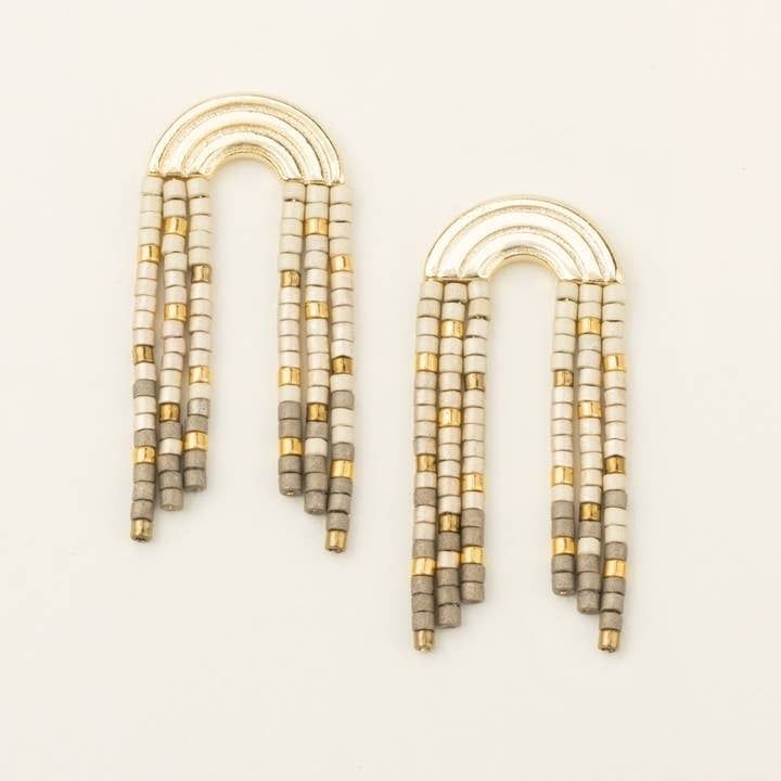 Miyuki Rainbow Earring Pewter Multi Gold