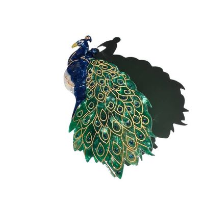 Solar Eclipse Peacock Bird Hair Claw