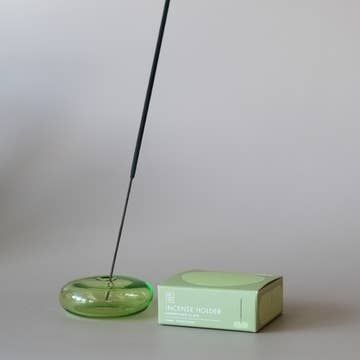 Botanica Bubble Glass Incense Holder Green