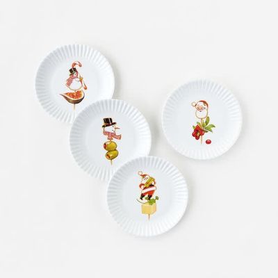 Melamine Plate 6&quot; - Holiday Appetizer Set 6