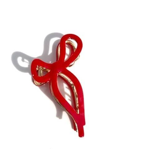 Solar Eclipse Ballet Bow Hair Claw Red