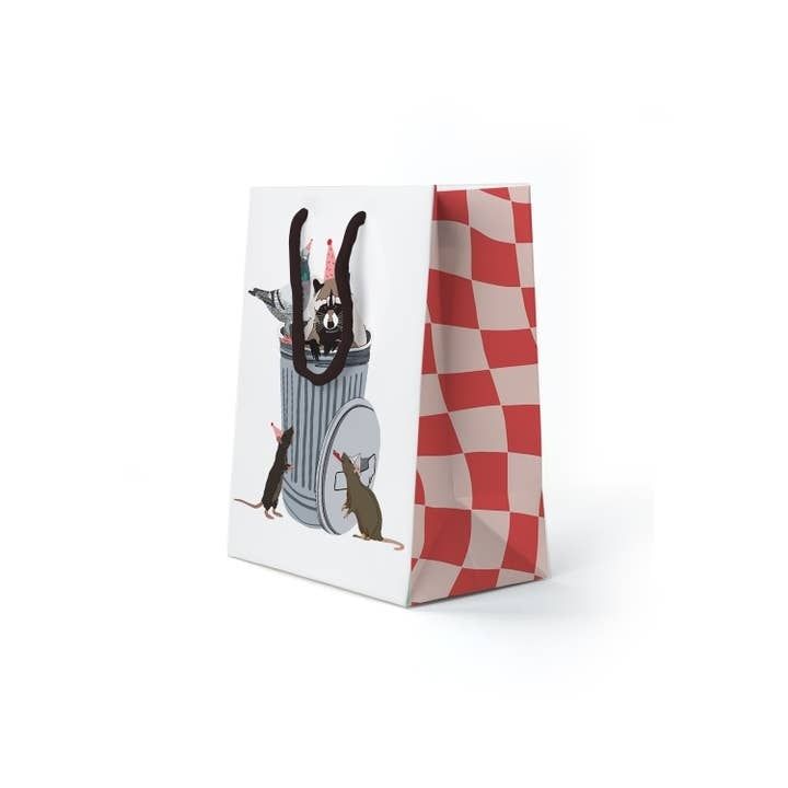Trash Bag Raccoon, Rat, Pigeon Birthday Gift Bag