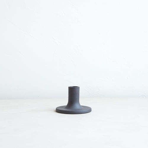The Floral Society Ceramic Taper Holder Smoke Med