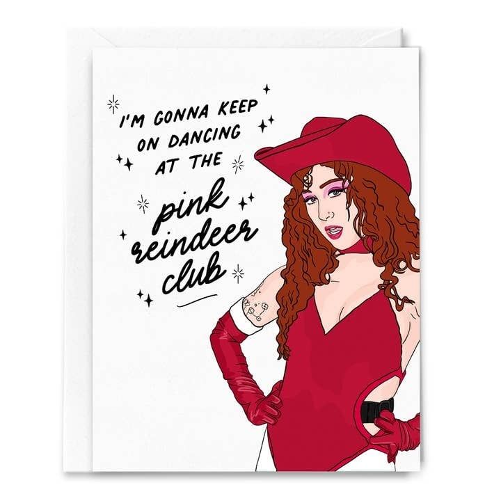 Pink Reindeer Club Chappell Holiday Card