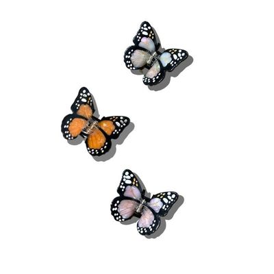 Solar Eclipse Mini Monarch Hair Claw White