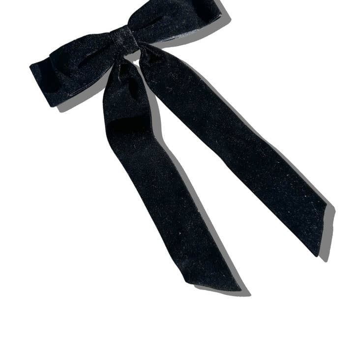 Solar Eclipse The Perfect Velvet Bow Barrette Black