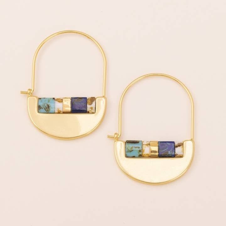 Miyuki Crescent Hoop Indigo Gold