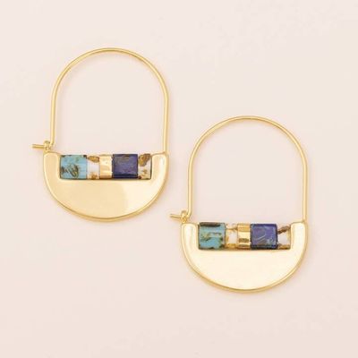 Miyuki Crescent Hoop Indigo Gold