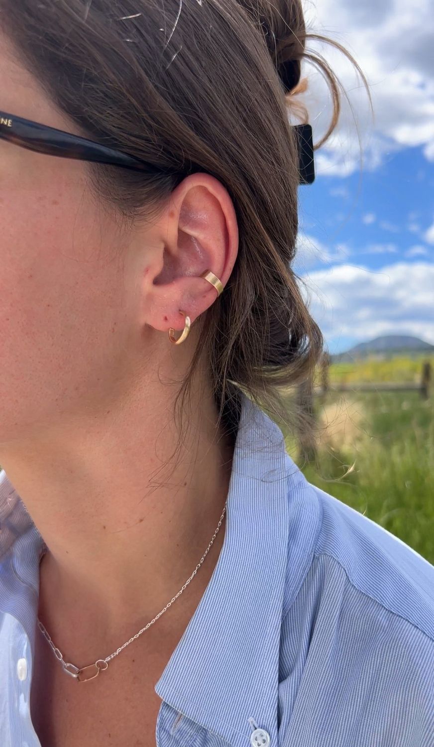 Lonewolf Half Round Hoops Tiny 14K Gold Fill