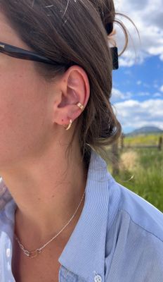 Lonewolf Half Round Hoops Tiny 14K Gold Fill