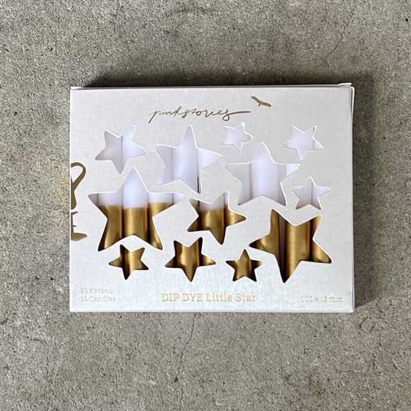 Dip Dye Little Star Candles White