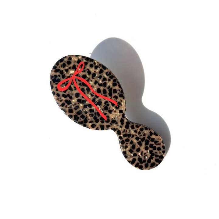 Handbag Brush Leopard Bow