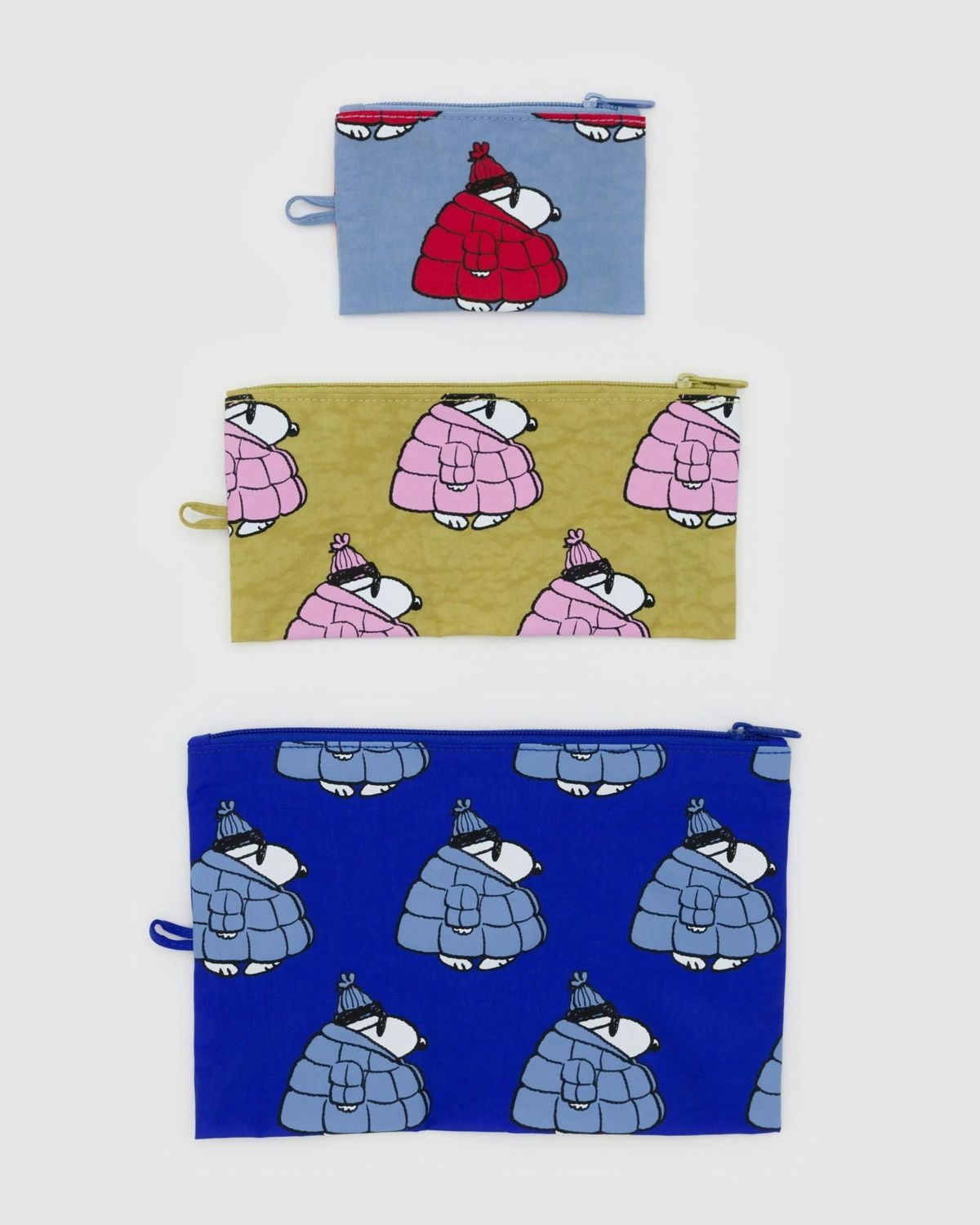 Baggu Flat Pouch Set Puffer Snoopy