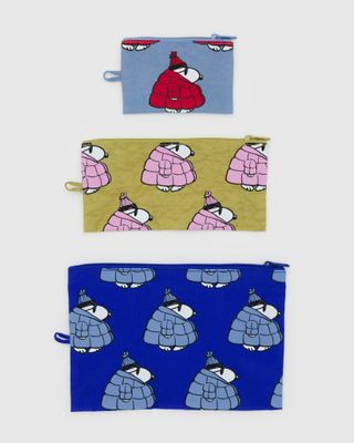 Baggu Flat Pouch Set Puffer Snoopy