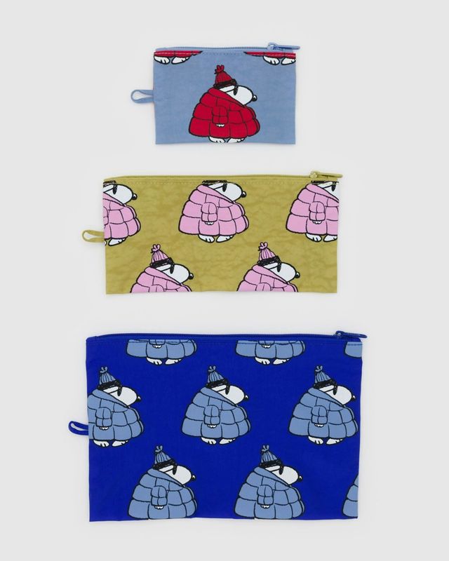 Baggu Flat Pouch Set Puffer Snoopy