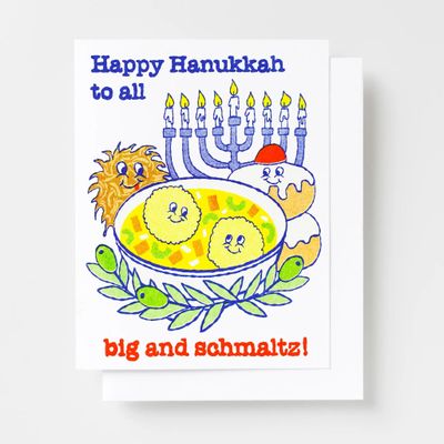 Happy Hanukkah To All Big &amp; Schmaltz Risograph Card
