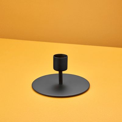 Be Home Black Taper Candle Holder Short