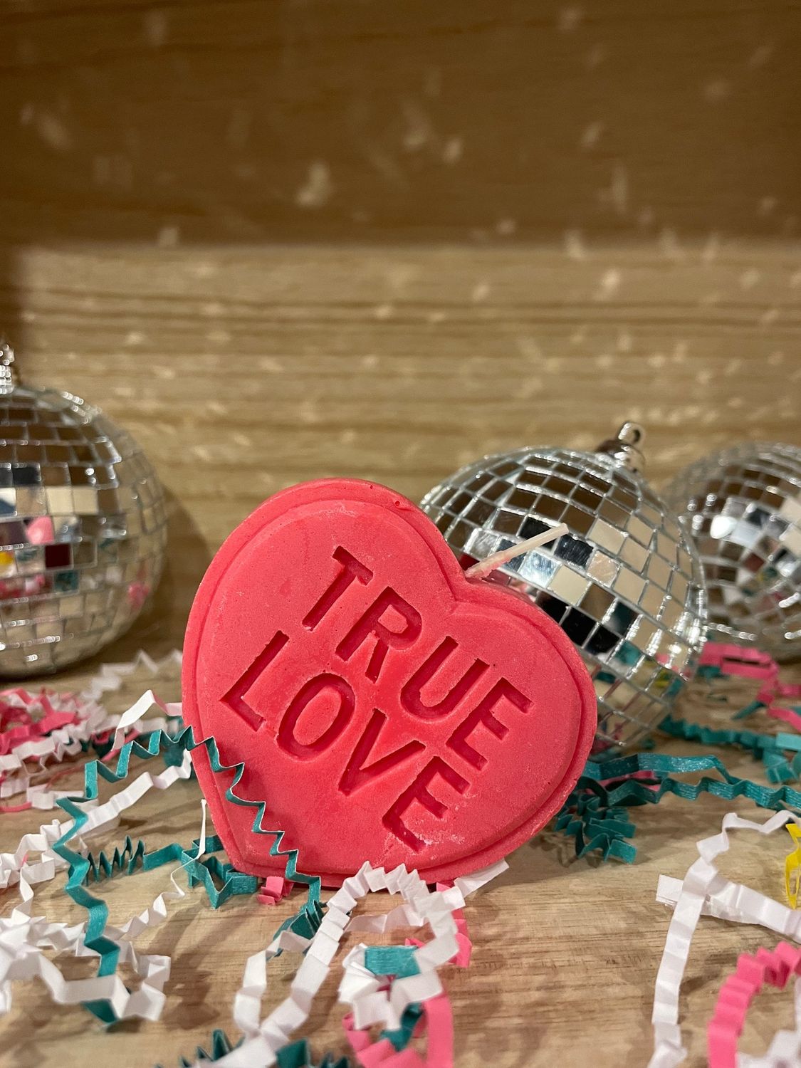 Valentine&#39;s Heart Candles True Love Red