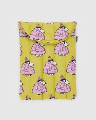 Baggu Puffy Laptop Sleeve Puffer Snoopy Pink 13&quot;/14&quot;