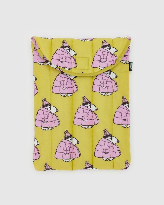 Baggu Puffy Laptop Sleeve Puffer Snoopy Pink 13&quot;/14&quot;