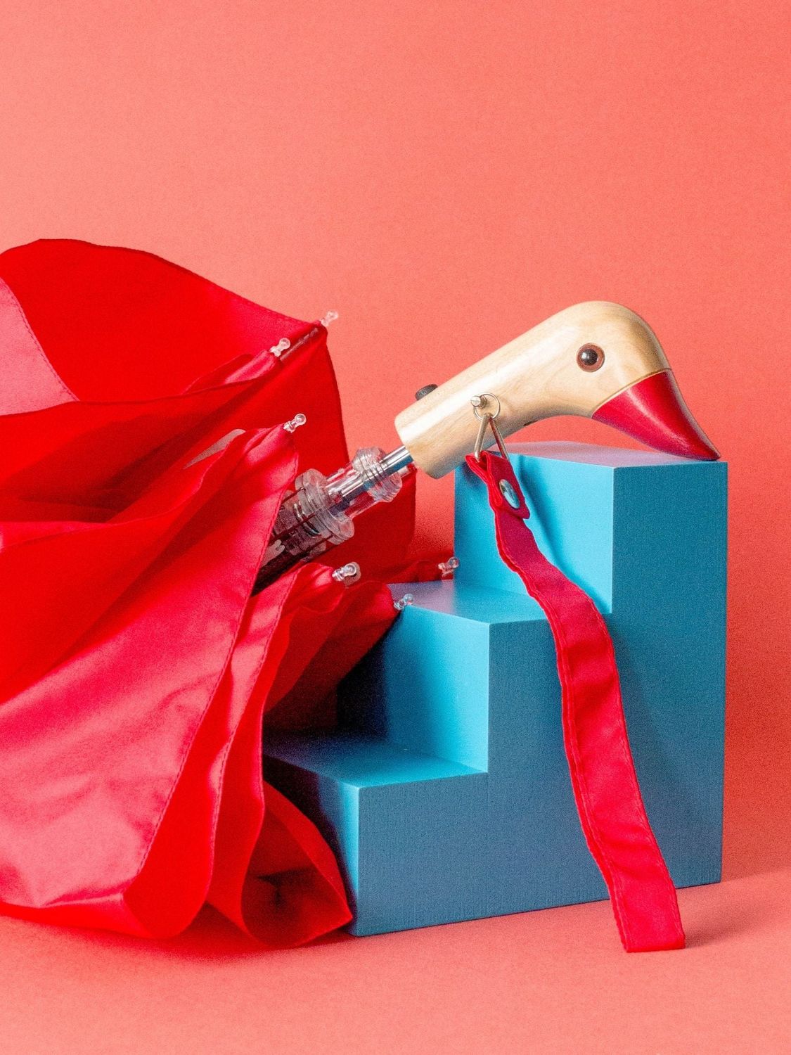 Red Eco-Friendly Compact Umbrella