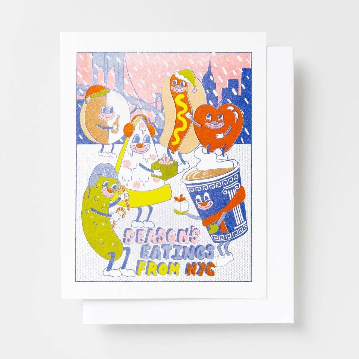 NYC Seasons Eatings Risograph Card