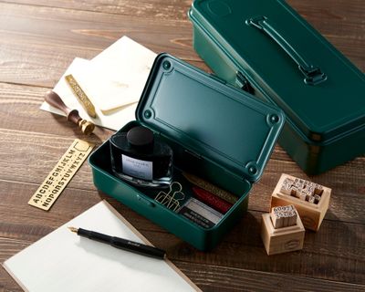 Toyo Flat Lid Top Handle Toolbox T-320 antique green