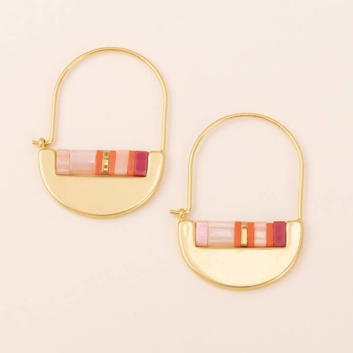 Miyuki Crescent Hoop Pink Multi/Gold