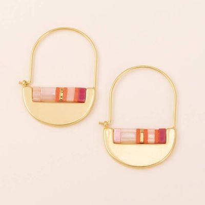 Miyuki Crescent Hoop Pink Multi/Gold