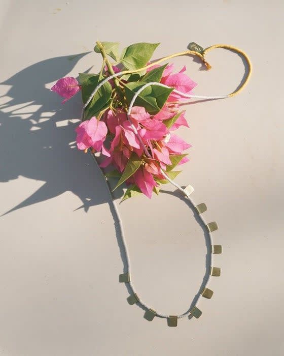Prayer Flag Necklace Grey