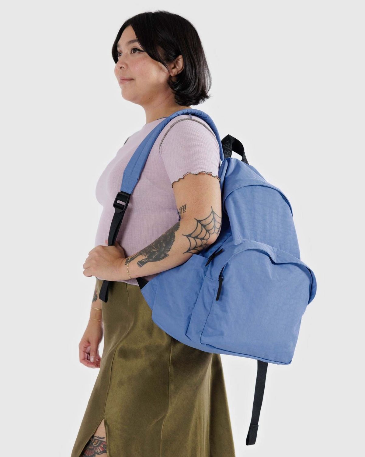 Baggu Large Nylon Backpack Pansy Blue