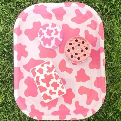 Mini Pink Cow Rolling Tray
